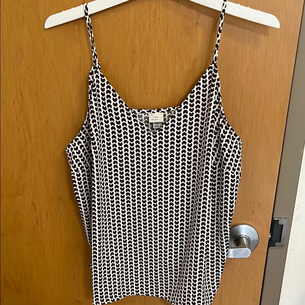 Chic Brown and White Patterned Women's Top